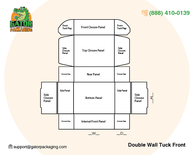 Double wall tuck front Boxes