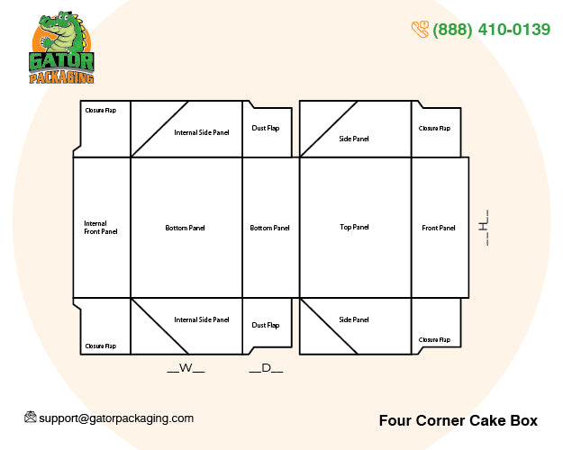 Four Corner Cake Box