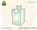 box with hanging and locking tabs