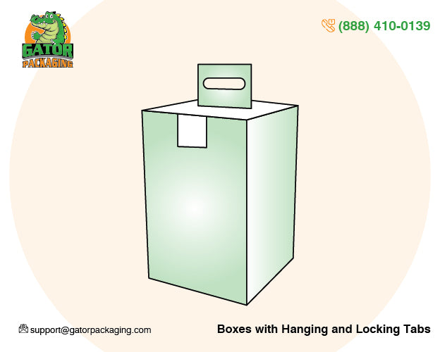 box with hanging and locking tabs