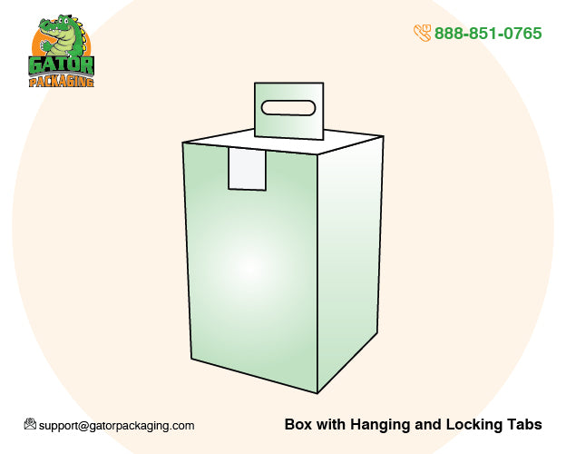 Box with Hanging and Locking Tabs