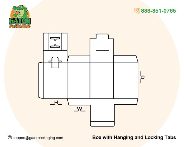 Box with Hanging and Locking Tabs