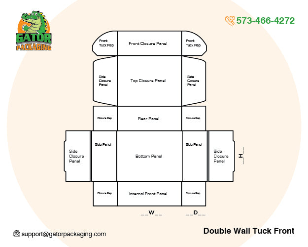 Double wall tuck front Boxes