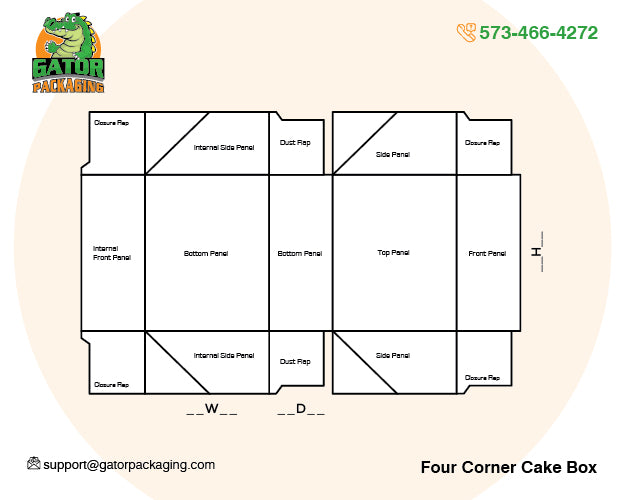 Four Corner Cake Box