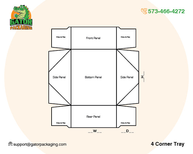 4 Corner Tray boxes